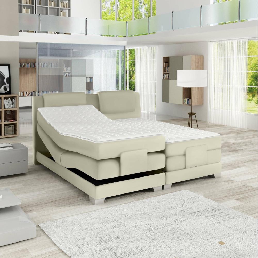 Stylefy Charis Boxspringbett Creme 160x200 cm Bild 1