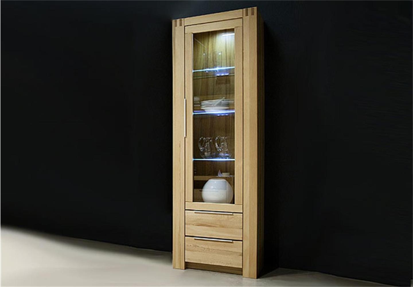 Vitrine GIANT rechts Kernbuche teilmassiv Wachseffektlack Bild 1