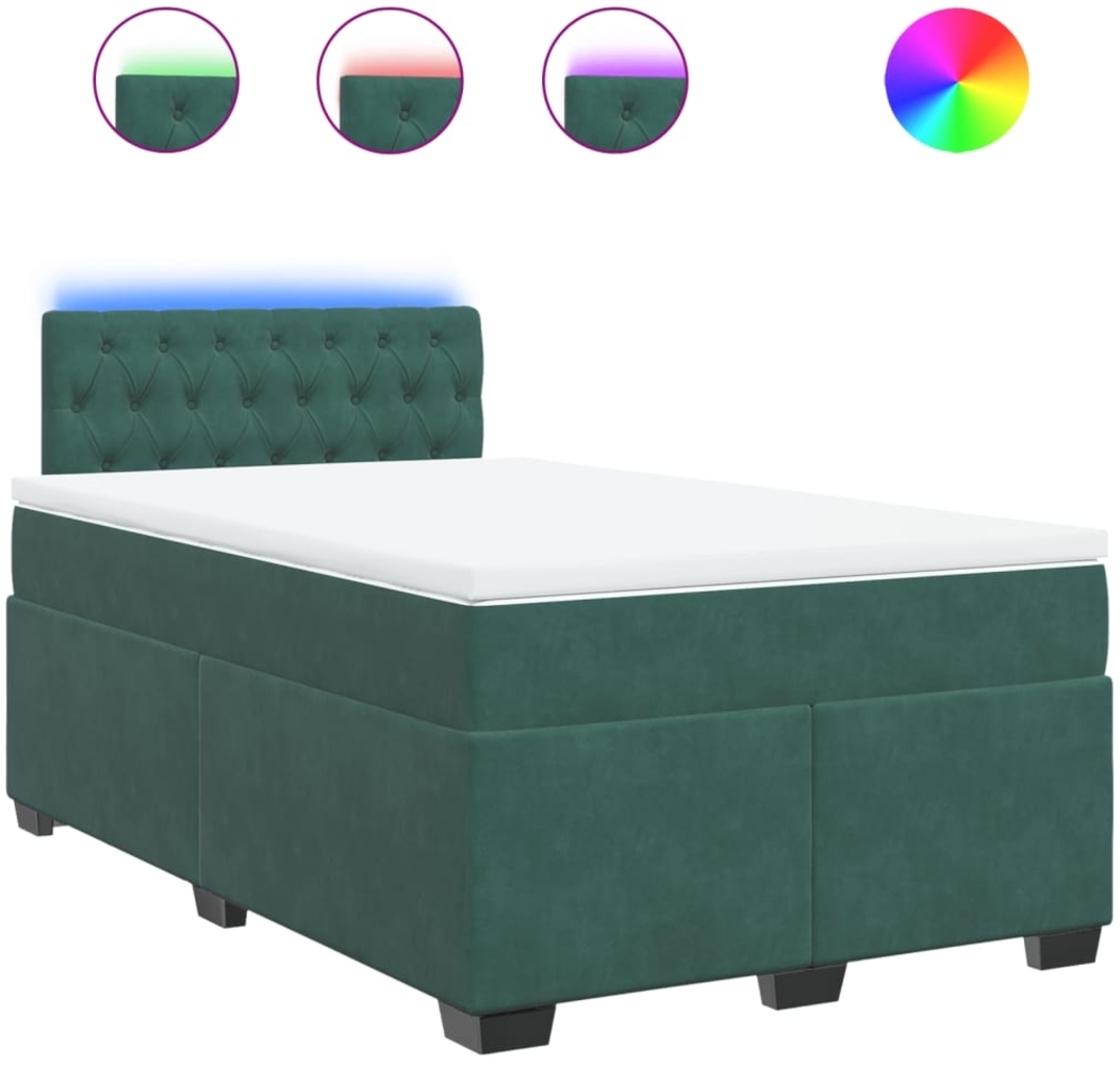 vidaXL Boxspringbett mit Matratze Dunkelgrün 120x190 cm Samt 3288567 Bild 1