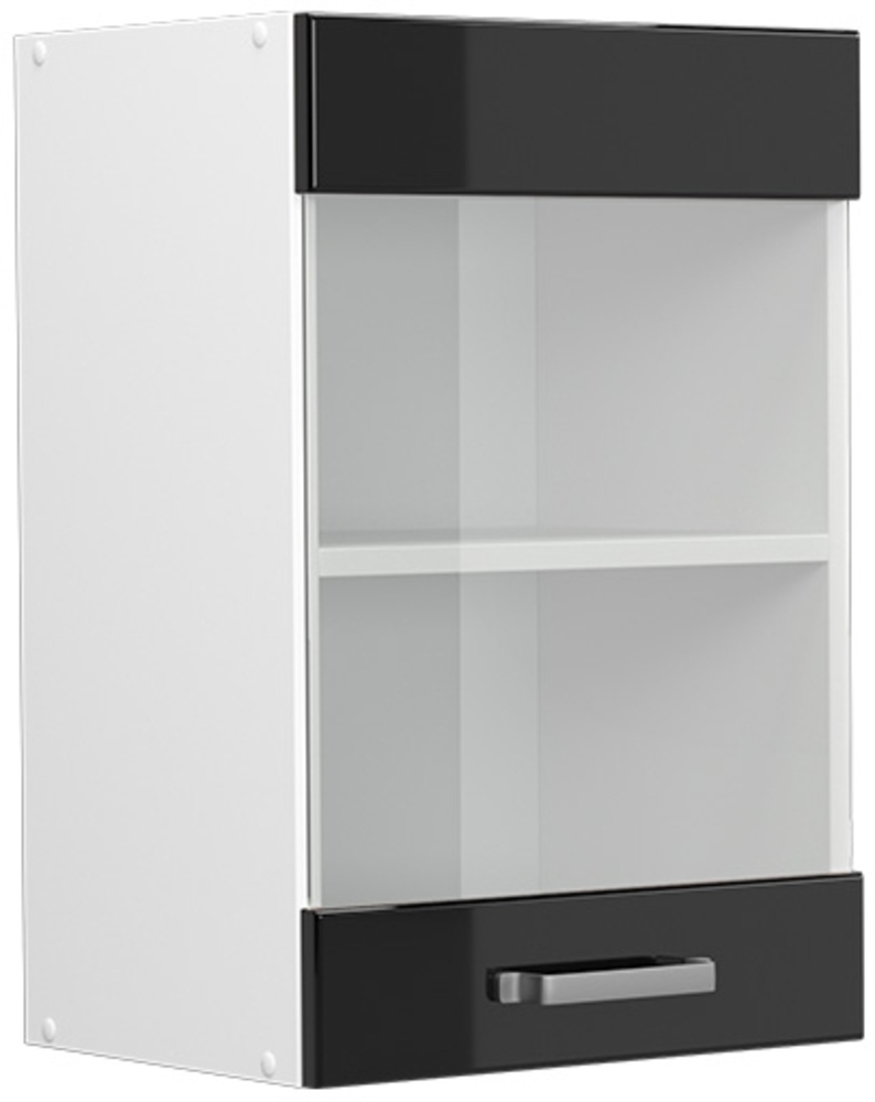 Vicco Küchenglasschrank Schwarz Hochglanz 40 cm, R-Line Bild 1