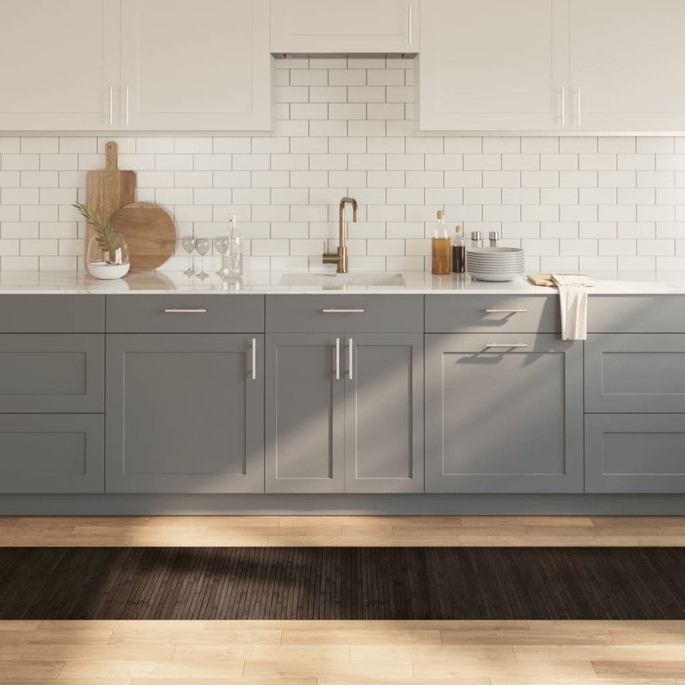 vidaXL Teppich Rechteckig Dunkelbraun 60x300 cm Bambus 376725 Bild 1