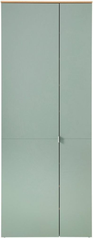 BARI Schuhschrank in Schilfgrün, Artisan Eiche Optik FSC-zertifiziert - Moderner Garderobenschrank mit viel Stauraum für Ihre Schuhe - 78 x 202 x 38 cm (B/H/T) Bild 1