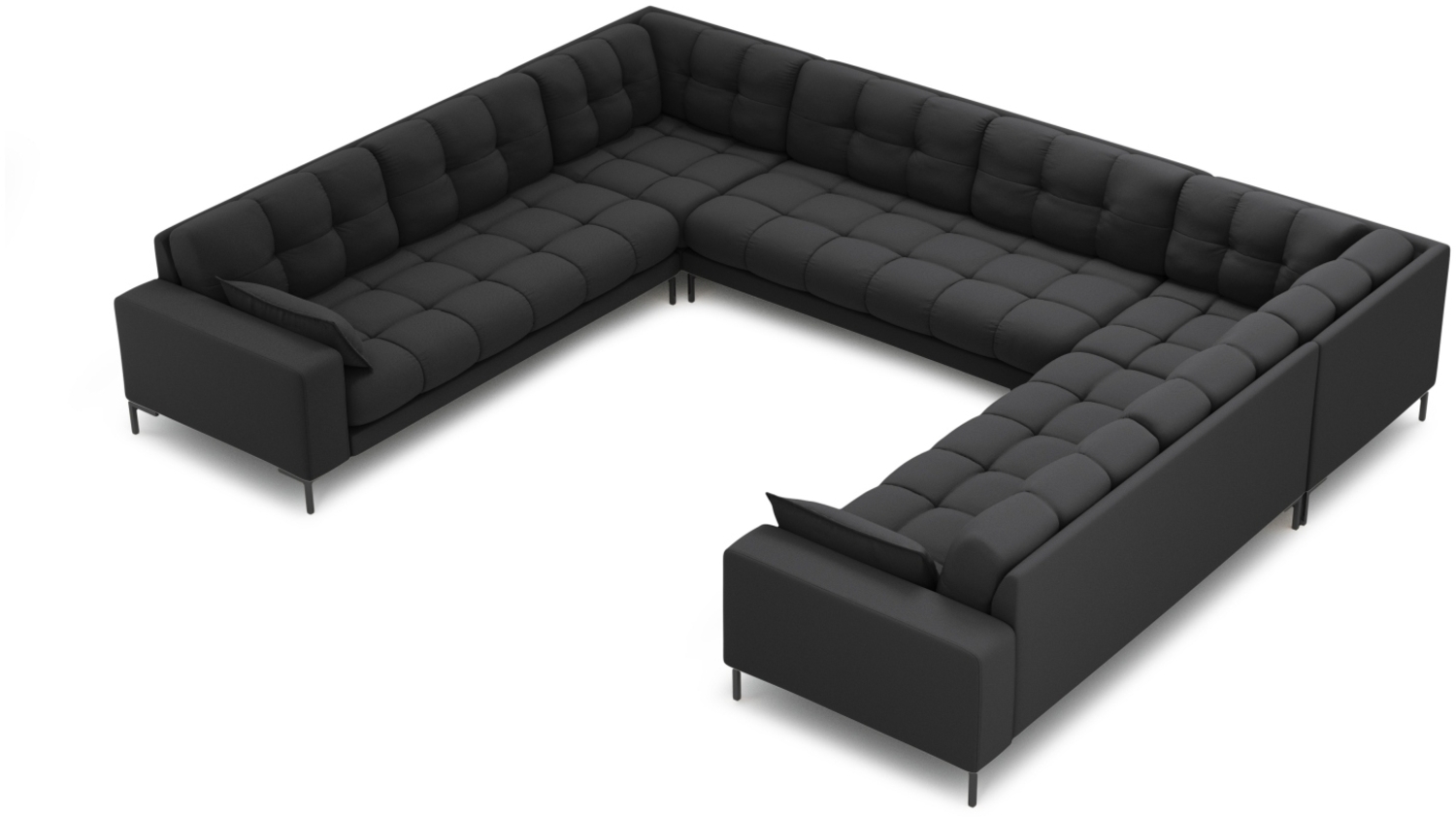 Micadoni Wohnlandschaft Mamaia 9-Sitzer Strukturierter Stoff Blau Metall schwarz Bild 1