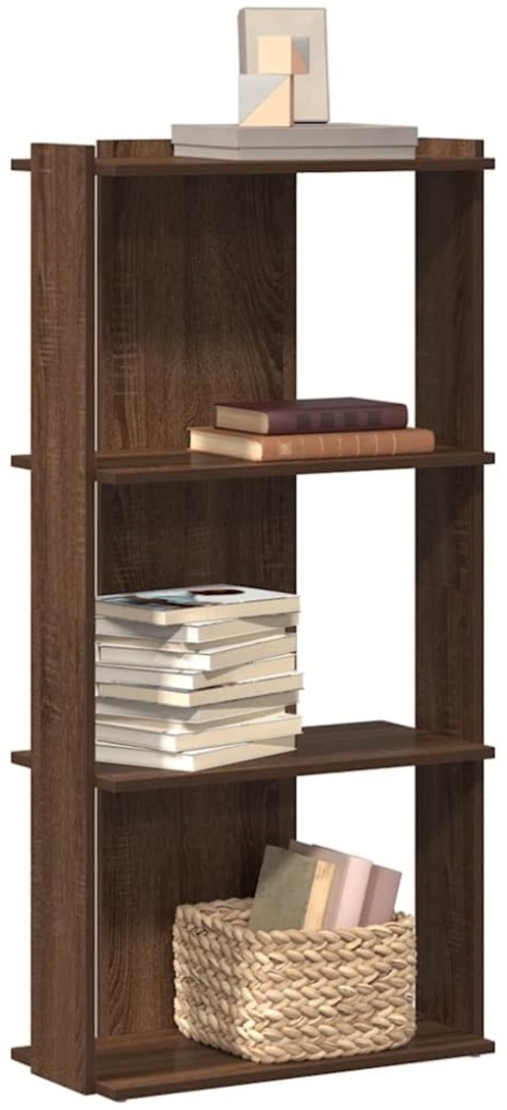 vidaXL Bücherregal 3 Böden Braun Eiche-Optik 60x30x120cm Holzwerkstoff Bild 1