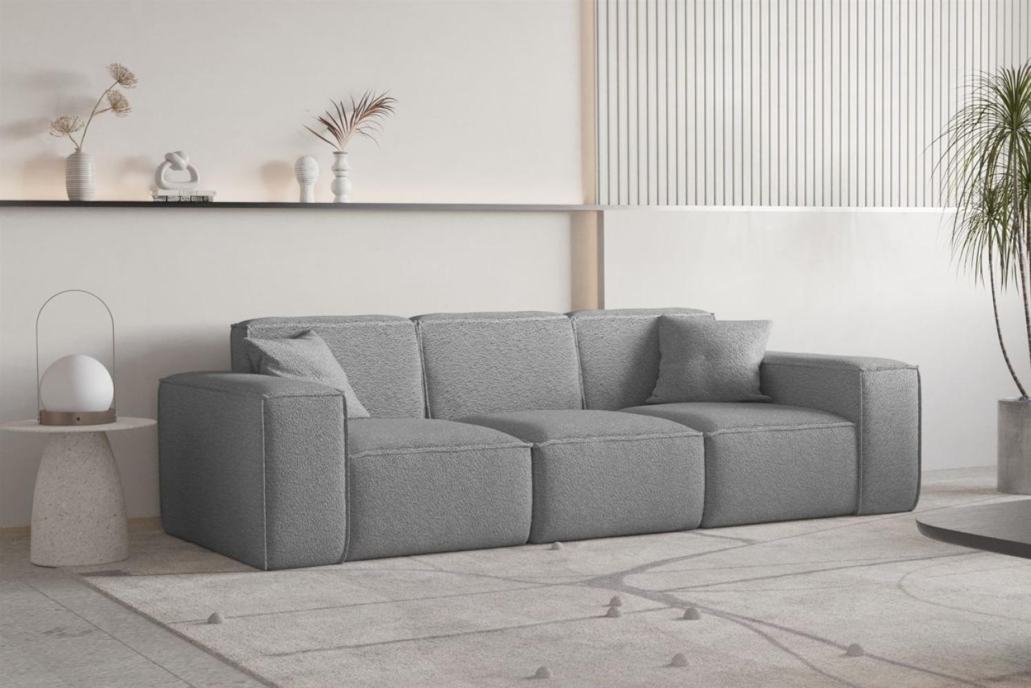 Sofa Designersofa CELES PREMIUM 3-Sitzer in Stoff Ascot Bukla Grau Bild 1