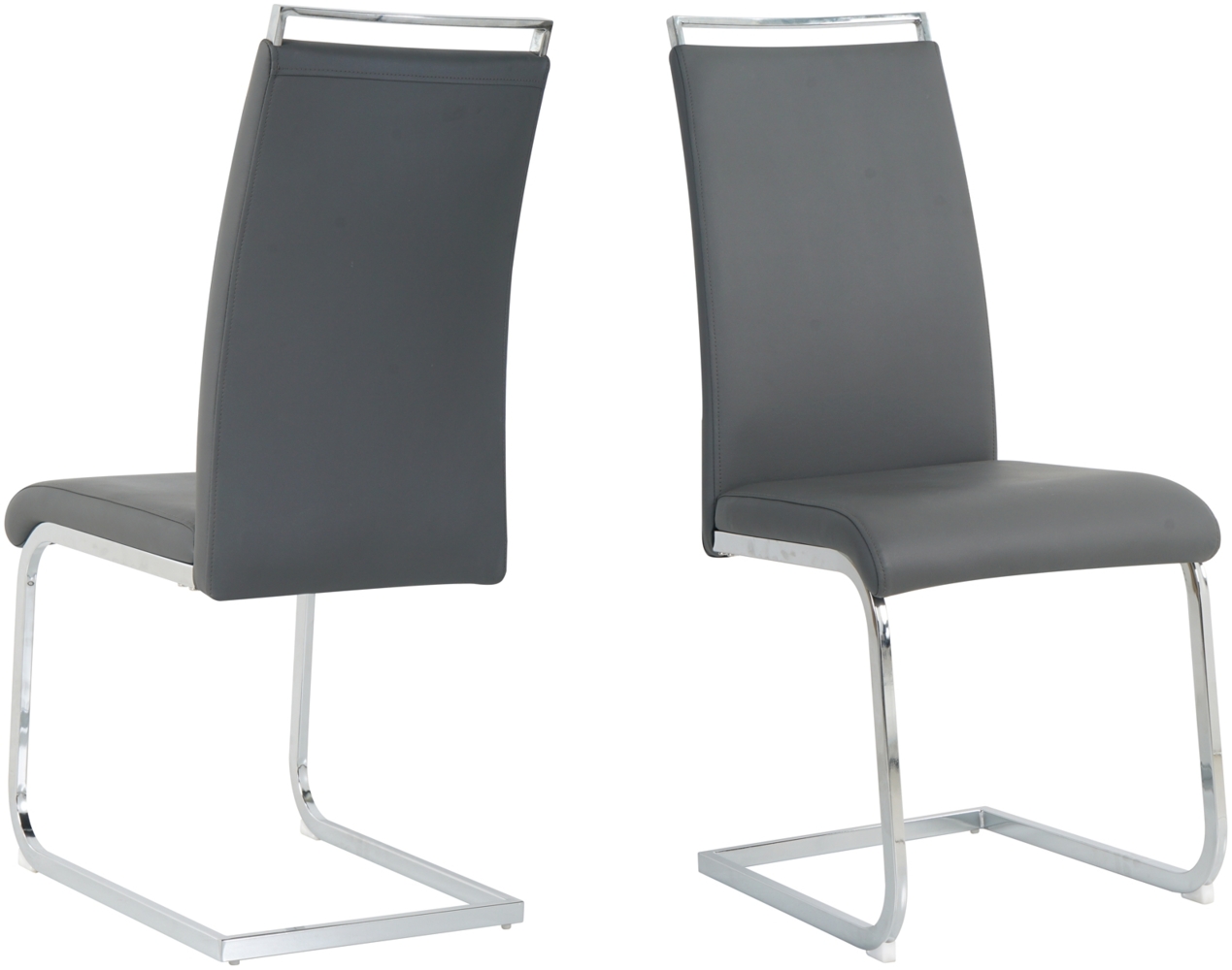 Stuhl Polyurethan Metall 42 x 101 x 58 cm Silber Grau Bild 1