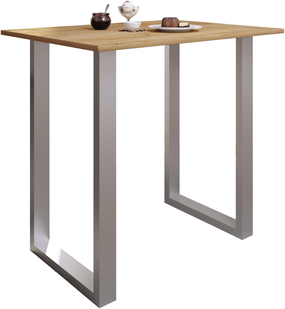 VCM Bartisch Xona 920148 Silber / Honig-Eiche H. 102 x B. 110 x T. 80 cm Bild 1
