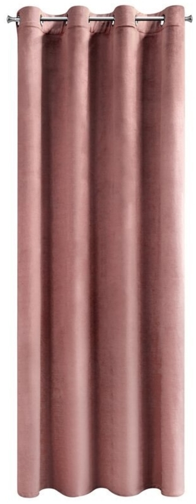 Design91 Samtvorhang, Ösen, Polyester dunkelrosa, 140x250 cm Bild 1
