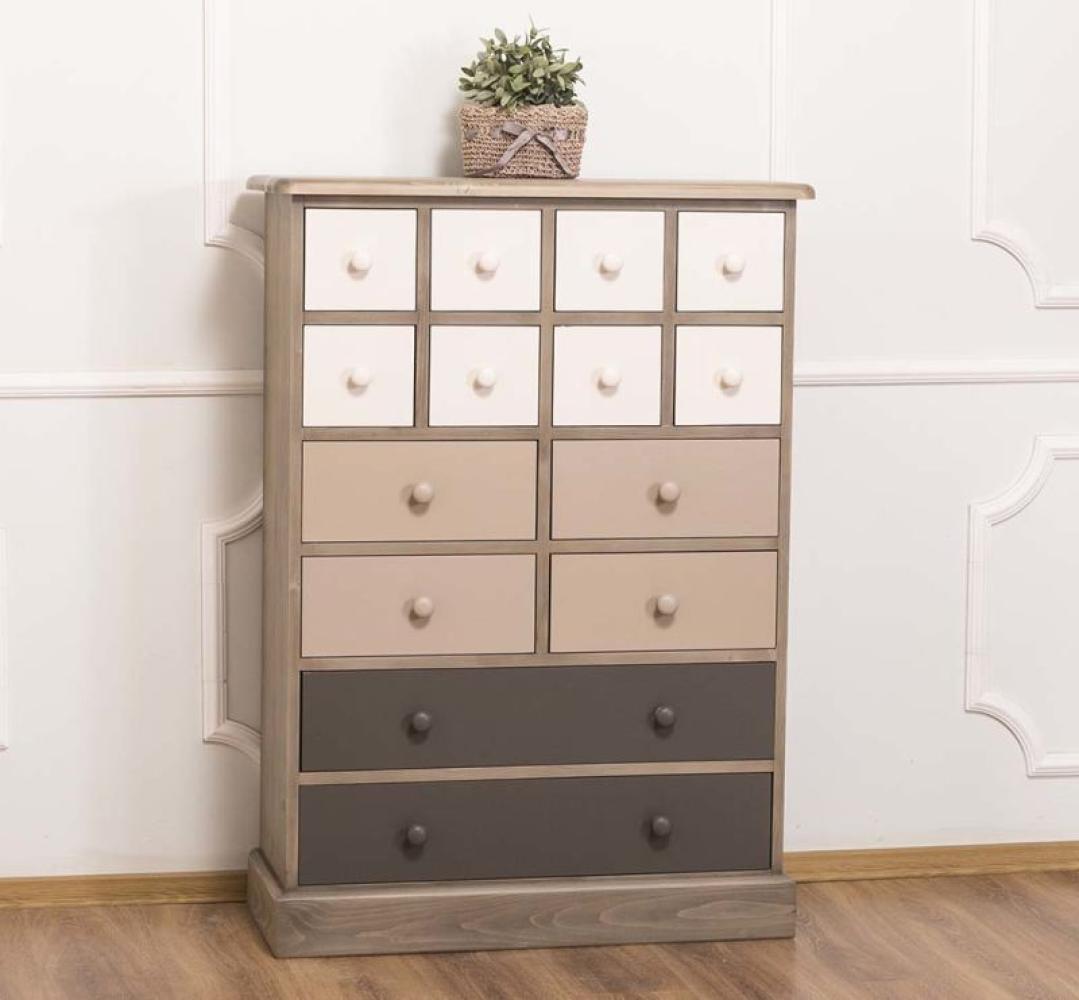 Mehrfarbige Apothekerkommode braun-beige Bild 1