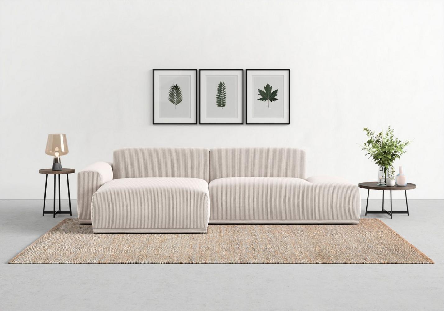 TRENDMANUFAKTUR Ecksofa Braga, mit hochwertigem Kaltschaum, L-Form, in Cord erhältlich, 2 Teile, modernes Sofa, Couch mit hohem Sitzkomfort, 275/72/160 cm (B/H/T) Bild 1