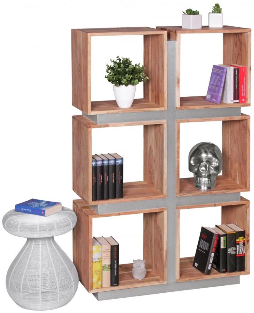 Bücherregal GUNA Massivholz Akazie 135 x 85 x 30 cm Design Bild 1