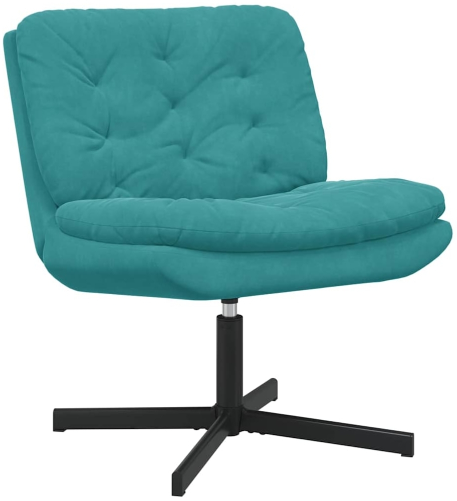 vidaXL Drehender Entspannungsstuhl Türkis 63 x 75 x 76 cm Samt 42007368 Bild 1