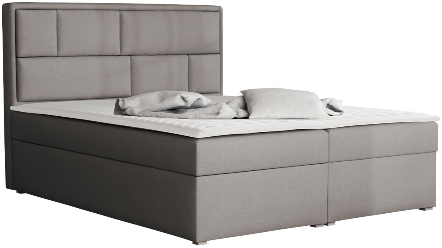 Boxspringbett Deco Box, Grau, 140x200 cm Bild 1