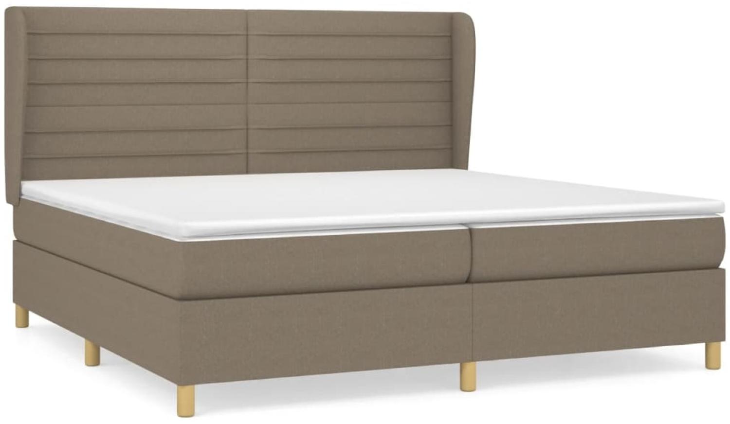 Boxspringbett mit Matratze Stoff Taupe 200x200 cm, Härtegrad: H2 [3128633] Bild 1