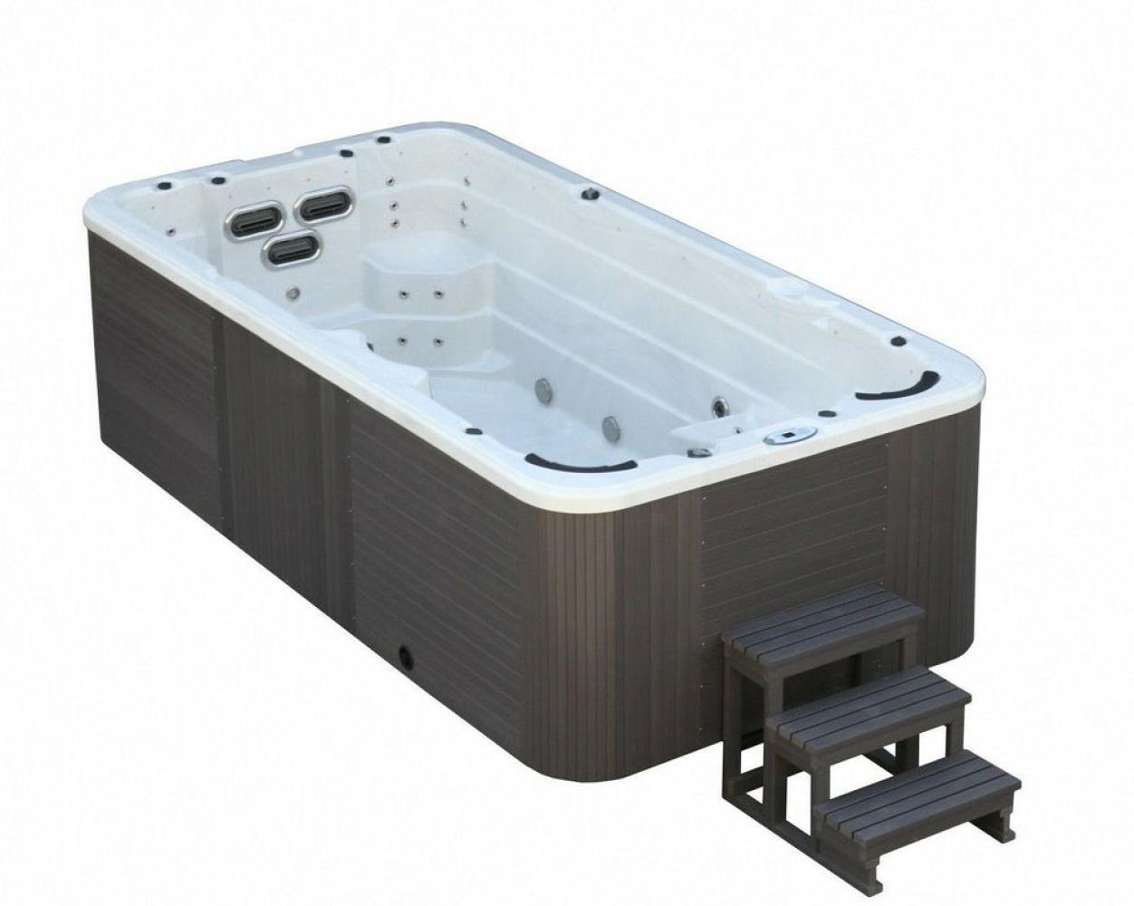 XXXL Luxus-LED Swim Spa, 445 x 230 cm, Whirlpool mit Gegenstromanlage, Outdoor-Schwimmbad Bild 1