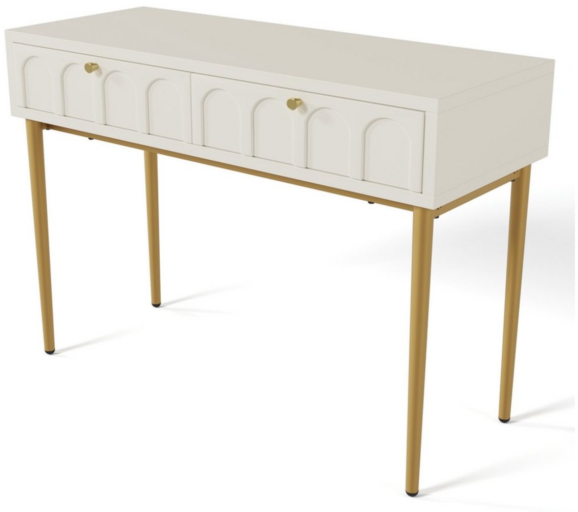 REDOM Schminktisch Kommode (Schubladenkommode mit 2 Schubladen, Sideboard Weiß), ohne Stuhl Bild 1