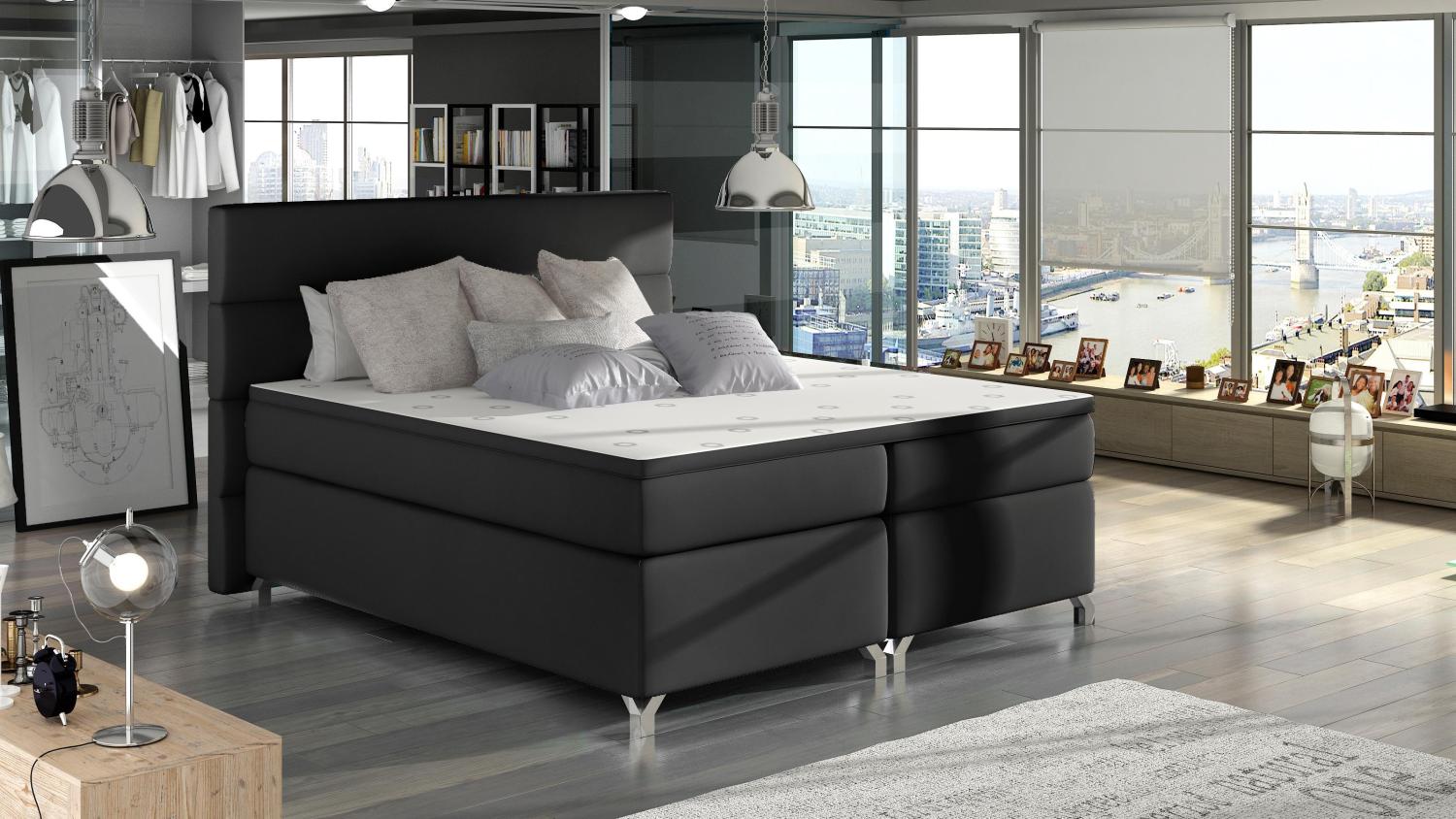 Wohnideebilder Amadeo 160X200 Schwarz Boxspringbett BAO_08_1.6 Bild 1