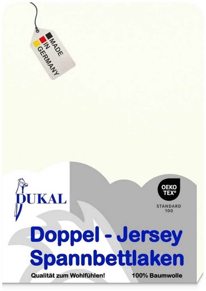 DUKAL Spannbettlaken kochecht, alle Farben waschbar bei 95°C, 100% Baumwolle, Doppel-Jersey, Gummizug: rundum, (1 Stück), 80x200 cm, aus hochwertigem Doppel-Jersey, Made in Germany Bild 1