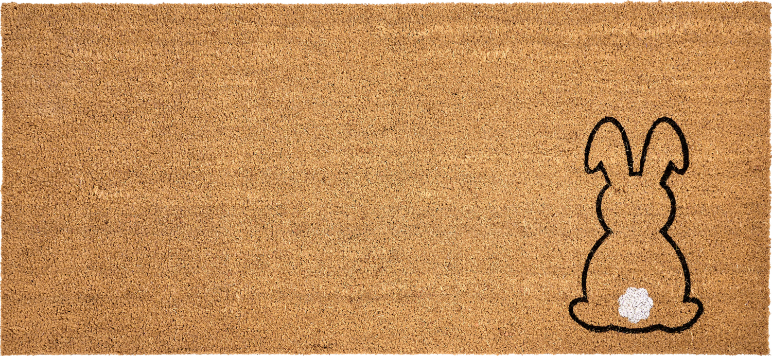 Fußmatte LINGAYEN Naturfarben 55 x 120 cm Kaninchen Kokosfasern Bild 1