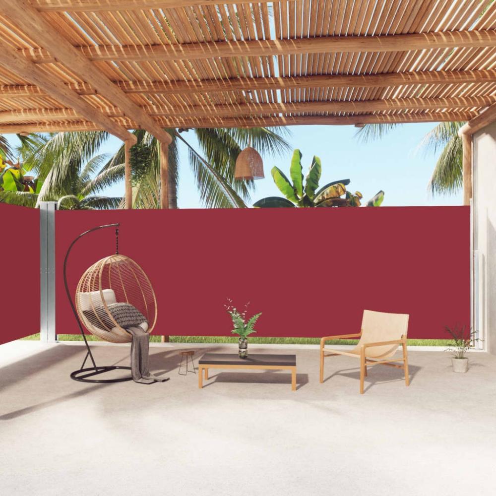 vidaXL Seitenmarkise Ausziehbar Rot 200x1000 cm 318047 Bild 1