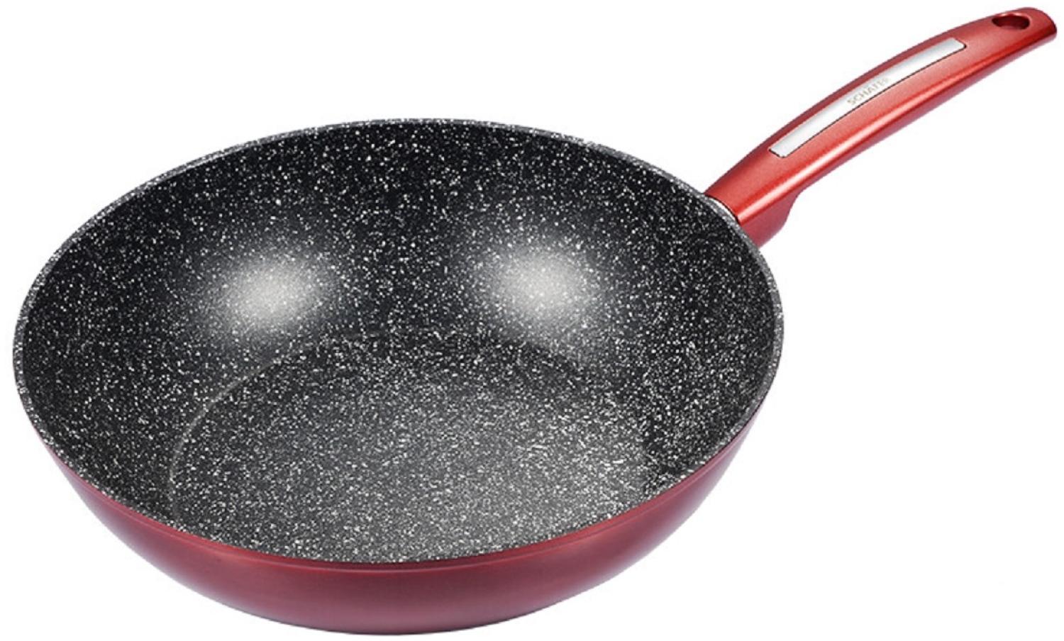 Schäfer Pfannen Hochwertiges Kochgeschirr – Für Perfektes Kochen und Braten Wok Ø28cm Metallic Red Bild 1