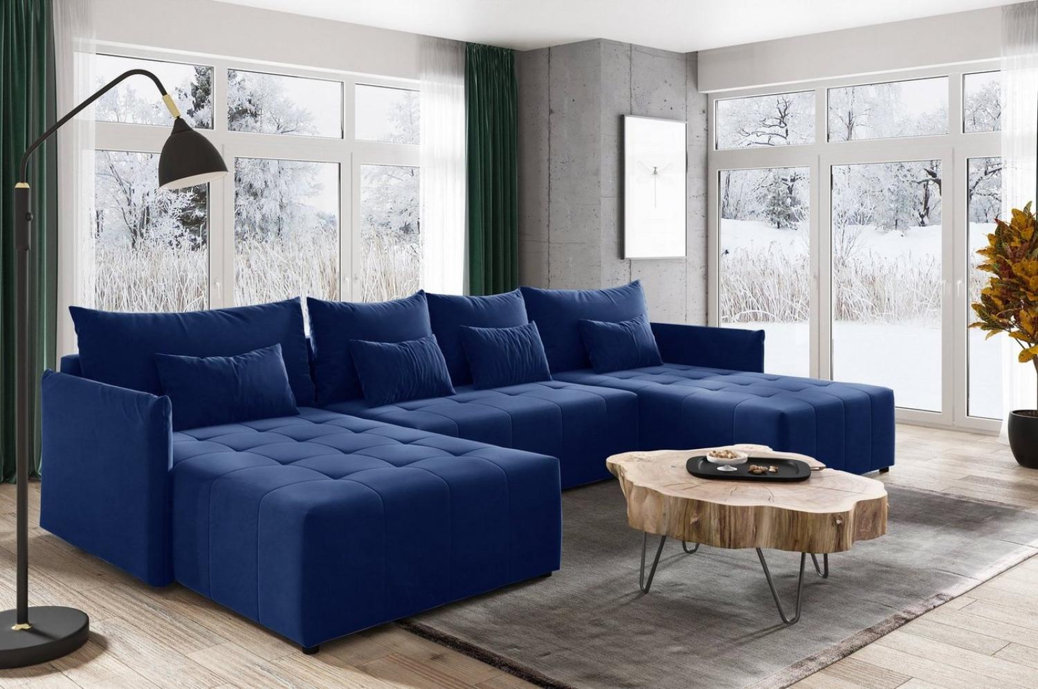 Sofnet Wohnlandschaft Leno U, mit Schlaffunktion und Bettkasten, Ecksofa, U-Form Couch, Schlafsofa mit Wellenfeder Bild 1