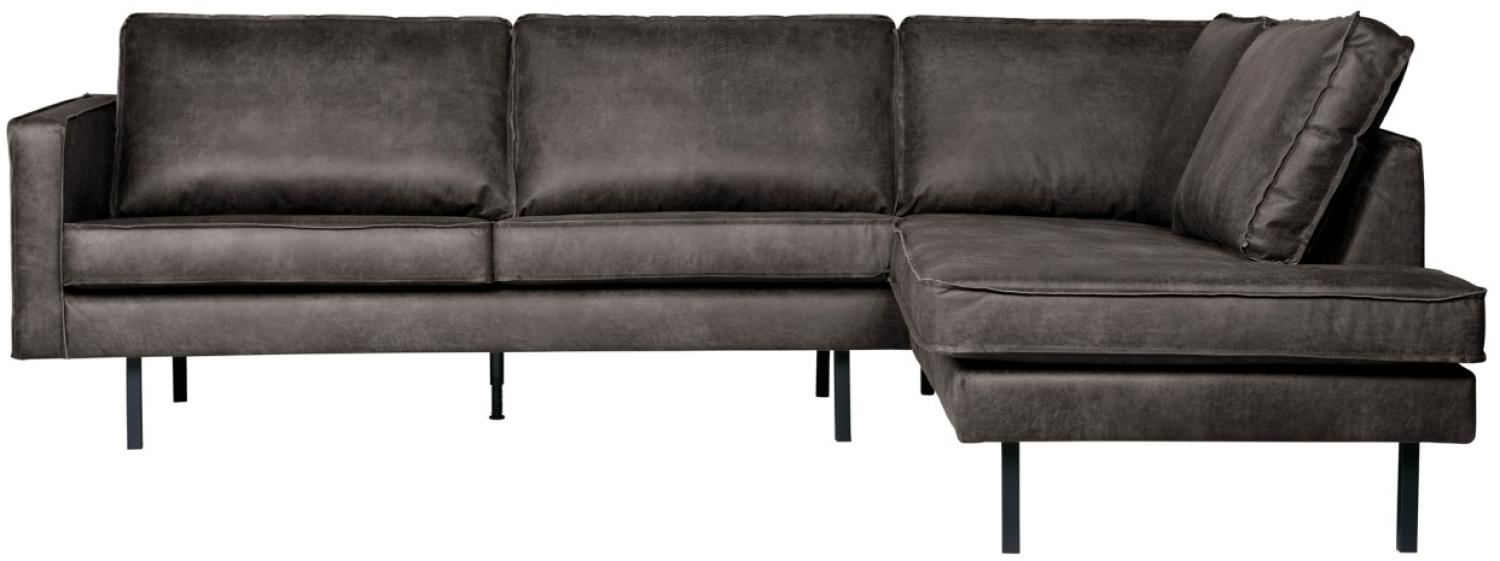 Ecksofa Rodeo Rechts - Leder Black Bild 1