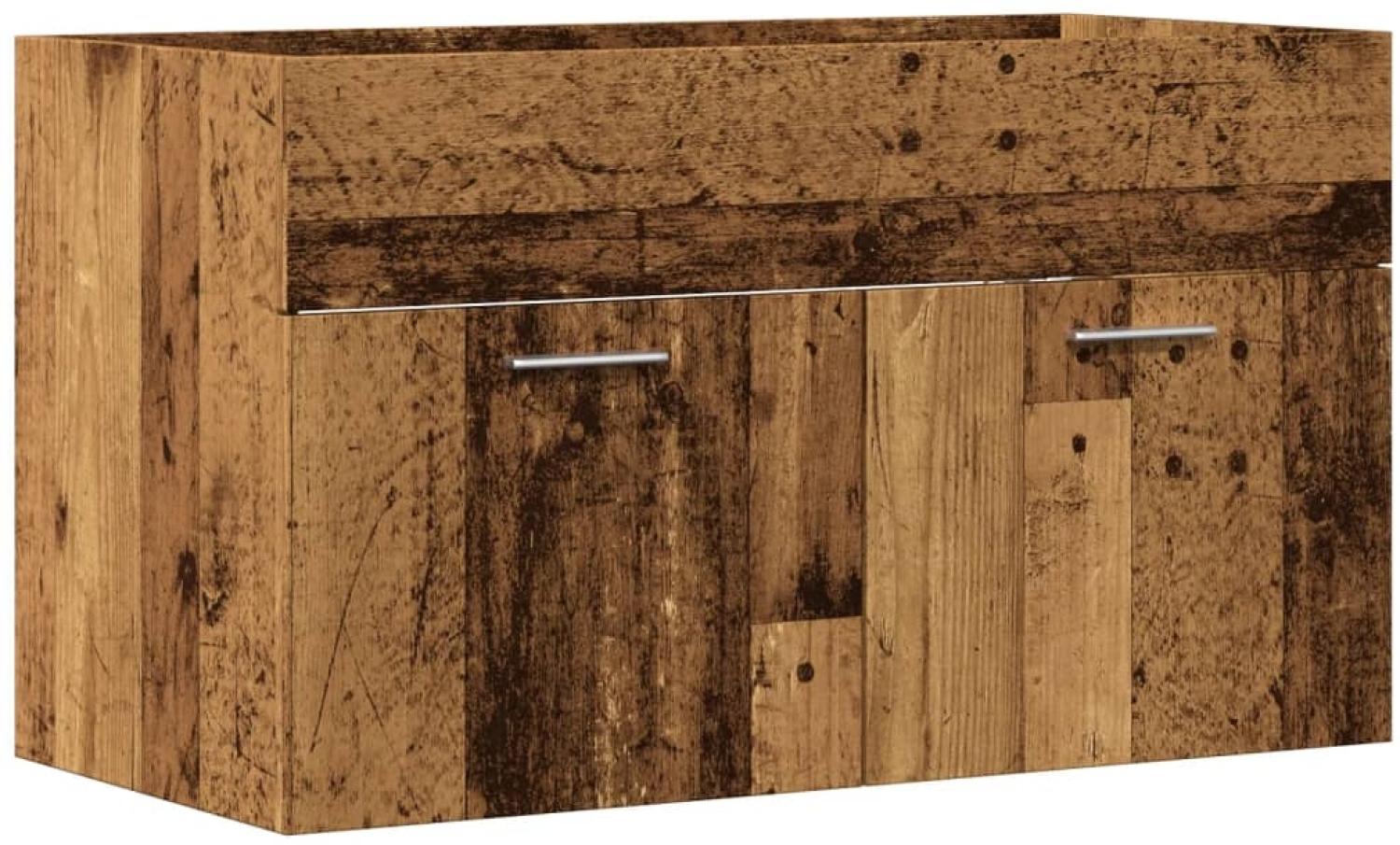 vidaXL Waschbeckenunterschrank Altholz-Optik 90x38,5x46 Holzwerkstoff 856215 Bild 1