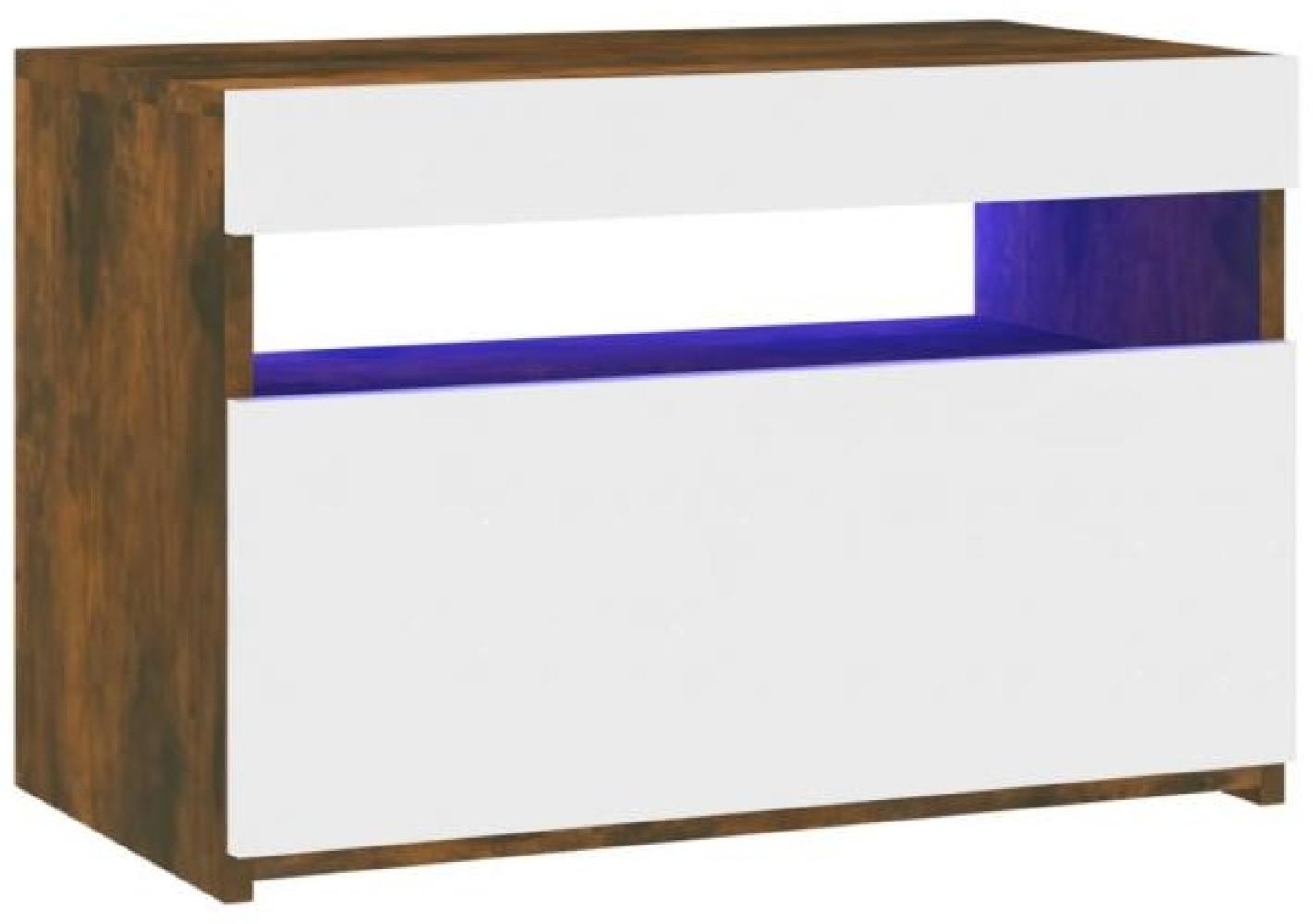 vidaXL TV-Schrank mit LED-Leuchten Räuchereiche 60x35x40 cm 815678 Bild 1