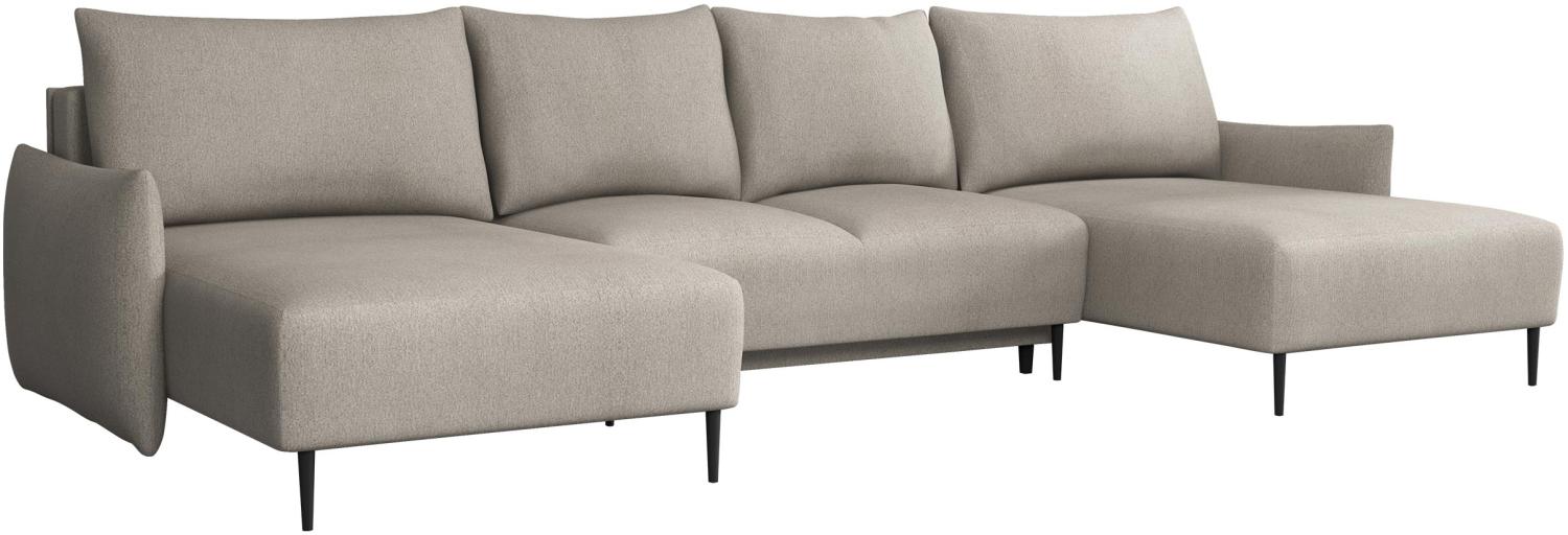 Ecksofa mit Schlaffunktion und Bettkasten Snolik U, schmale Armlehne (Farbe: Velo 623) Bild 1