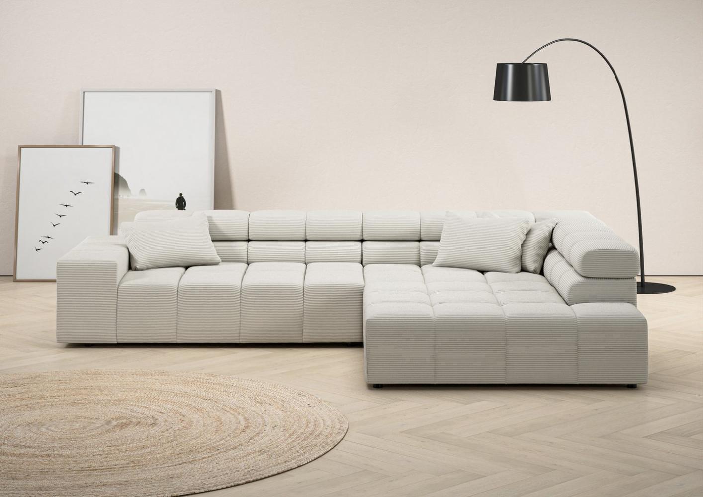 INOSIGN Ecksofa Ancona incl. Kopfteilverstellung, Zierkissen Breite 319cm, L-Form, wahlweise motorische Sitztiefenverstellung, auch in Cord + Easy Care Bild 1