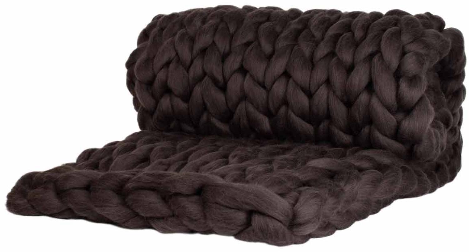 Wolldecke Cosima Chunky Knit small 80x130cm, anthrazit Bild 1