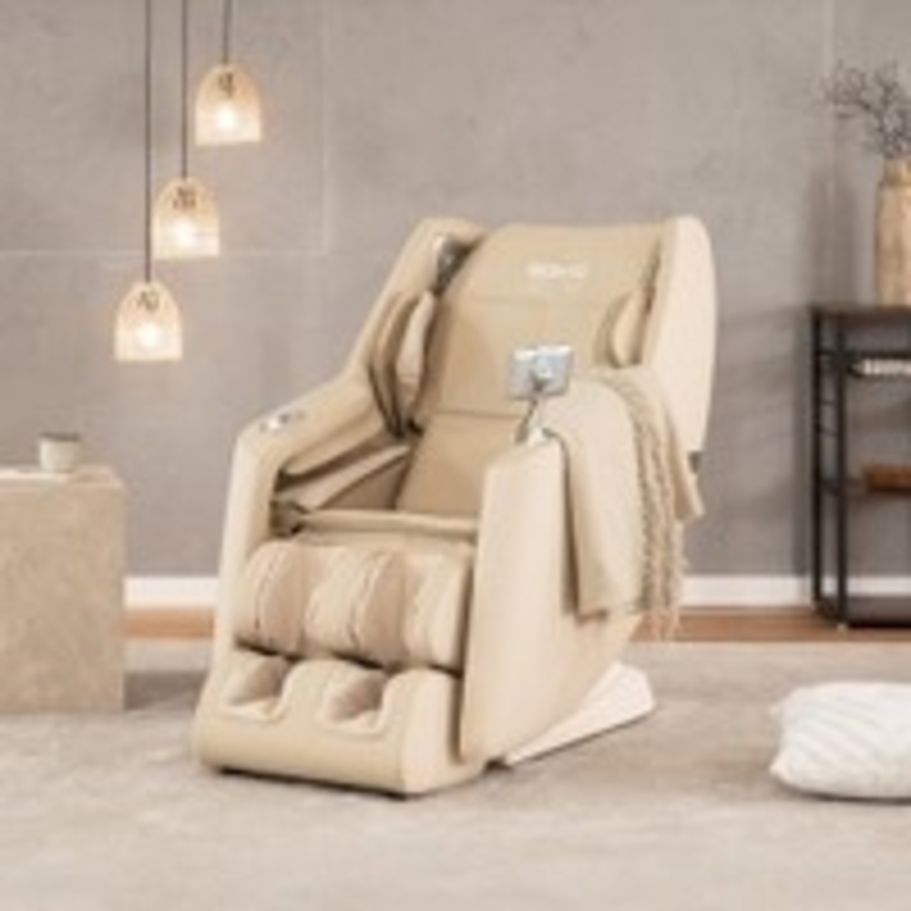HOME DELUXE Massagesessel CORVIA mit Premium Webstoffpolsterung - Beige Bild 1