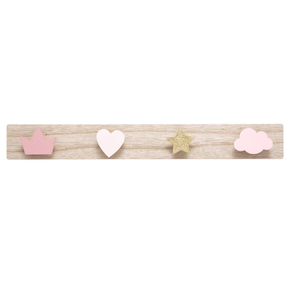 Kindergarderobe PRINCESS/SUPER HERO, 4 Haken Rosa, sortiert Bild 1