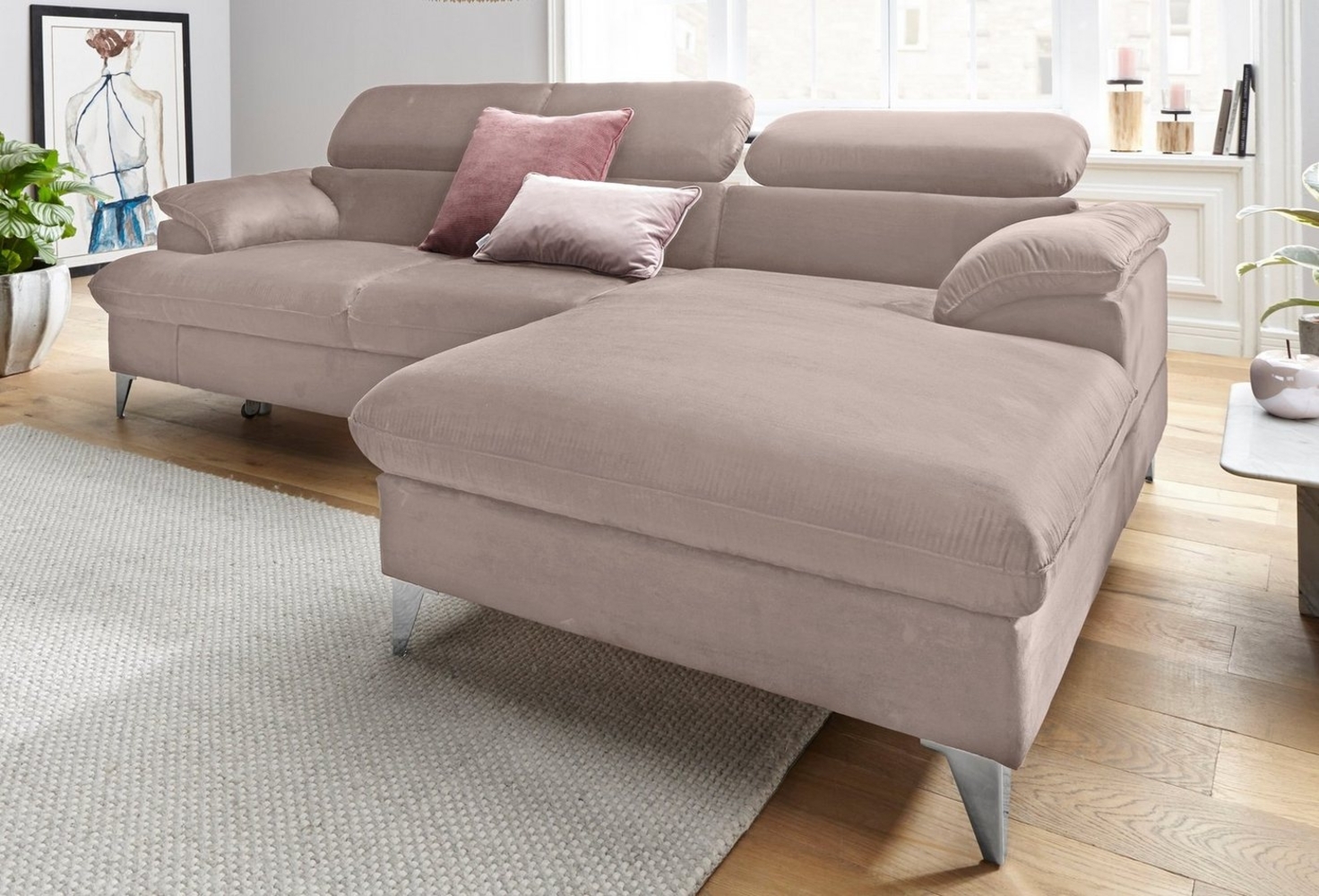 COTTA Ecksofa Caluso L-Form, inklusive Kopfteilverstellung, wahlweise mit Bettfunktion Bild 1