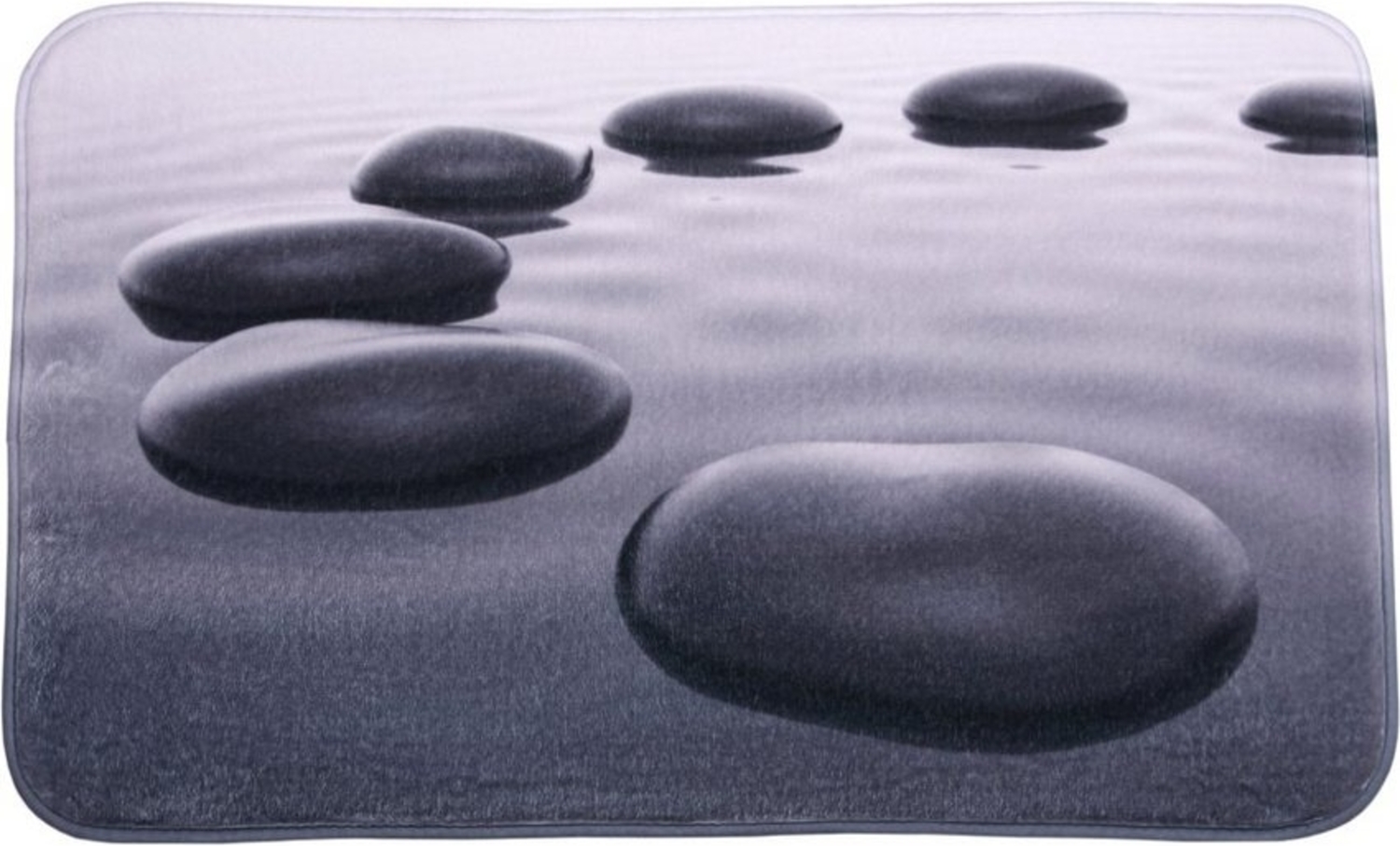Sanilo Badematte Black Stones, rutschhemmend, waschbar, schnelltrocknend, Polyester, rechteckig, sehr weich, hochwertig & modern, 50 x 80 cm oder 70 x 110 cm Bild 1
