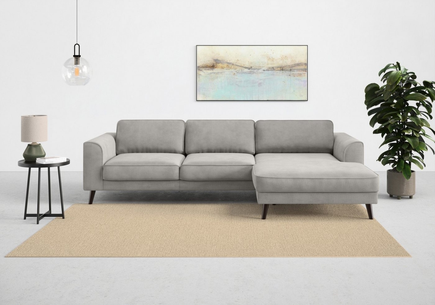 TRENDMANUFAKTUR Ecksofa Lumber Jack, elegantes Designsofa, zeitlos modern, hoher Sitzkomfort, wahlweise mit Bettfunktion u. Bettkasten, L-Form Bild 1