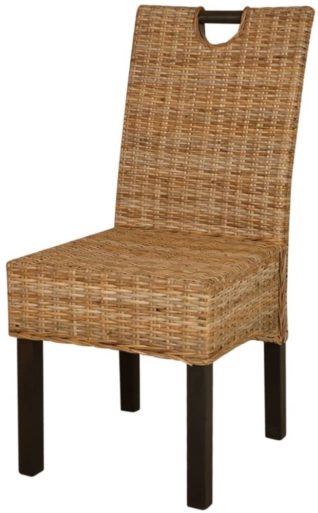 vidaXL Esszimmerstühle 2 Stk. Kubu-Rattan Mangoholz [243638] Bild 1