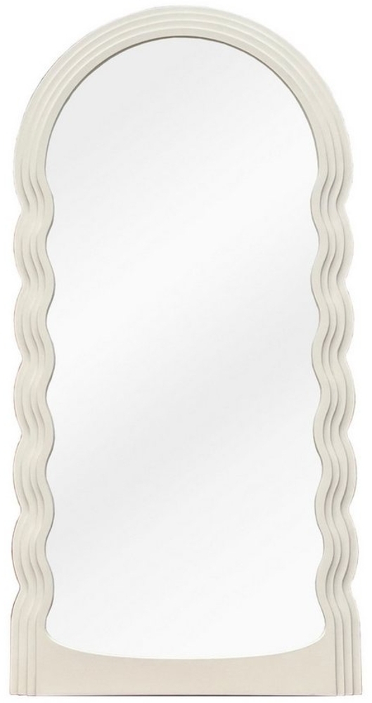 riess-ambiente Wandspiegel WAVE 160cm weiß - Rundbogen, Wellenmuster, lackiert, Design, gestuft (Einzelartikel, 1-St), Flur · Kunststoff · Rahmen · Rundbogen · Ganzkörper · Groß · Modern Bild 1