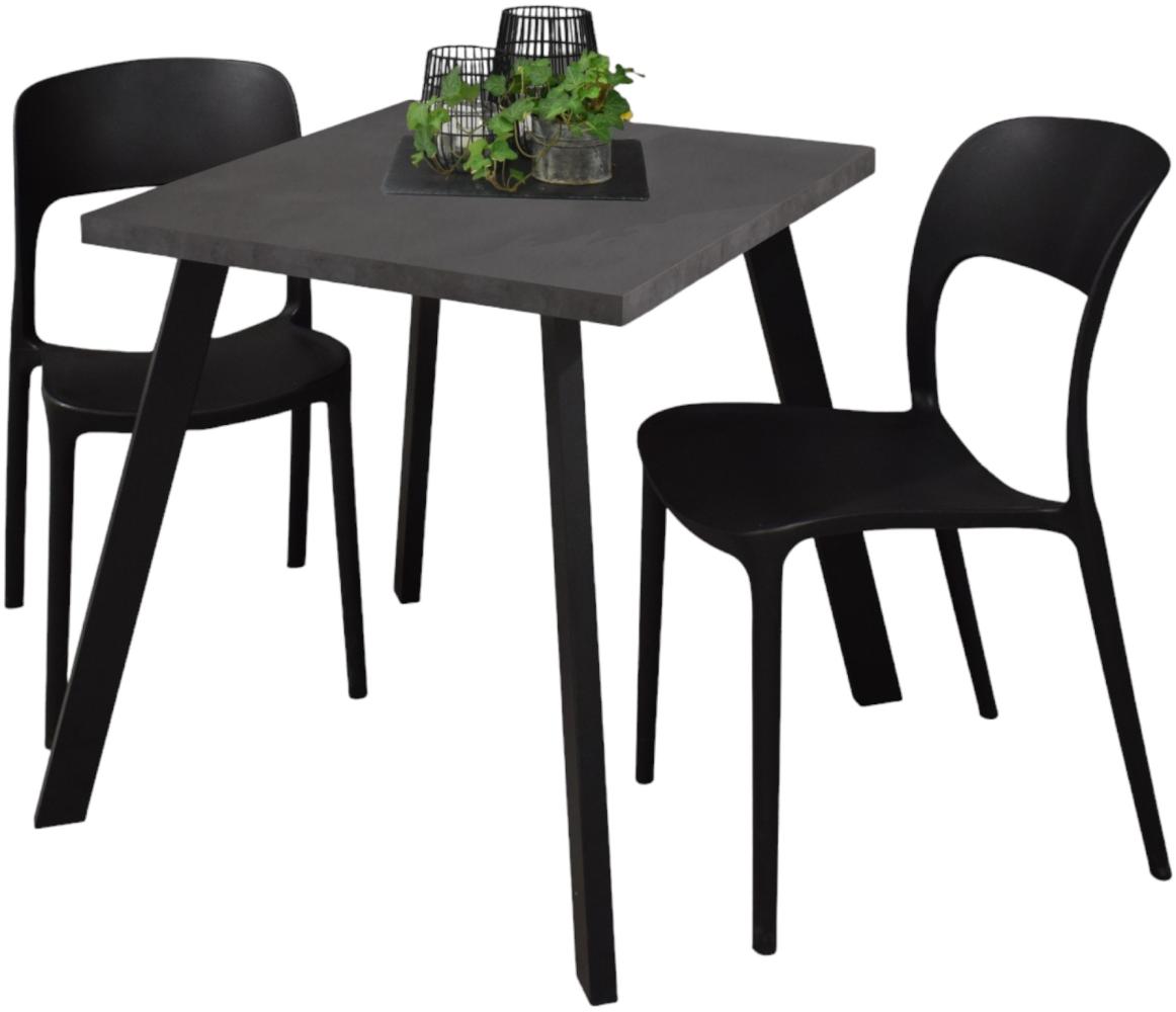 Bistrotisch Eirene 70x70x75 schwarz matt/graphit 14496 Bild 1