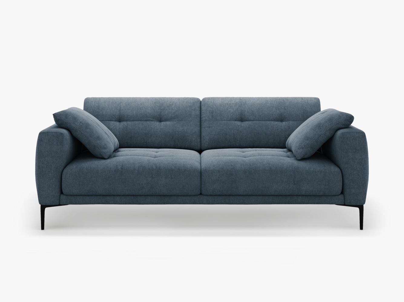 Micadoni Sofa Bemy 3-Sitzer Strukturierter Stoff Dunkelblau Bild 1