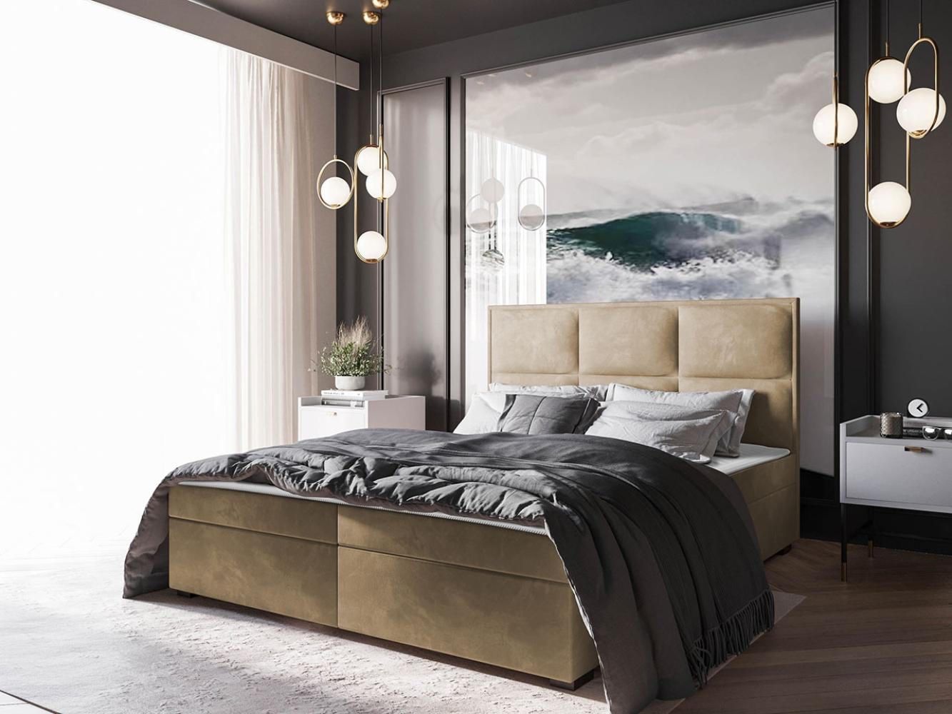 Boxspringbett Draban I, Natur, 160 x 200 cm Bild 1