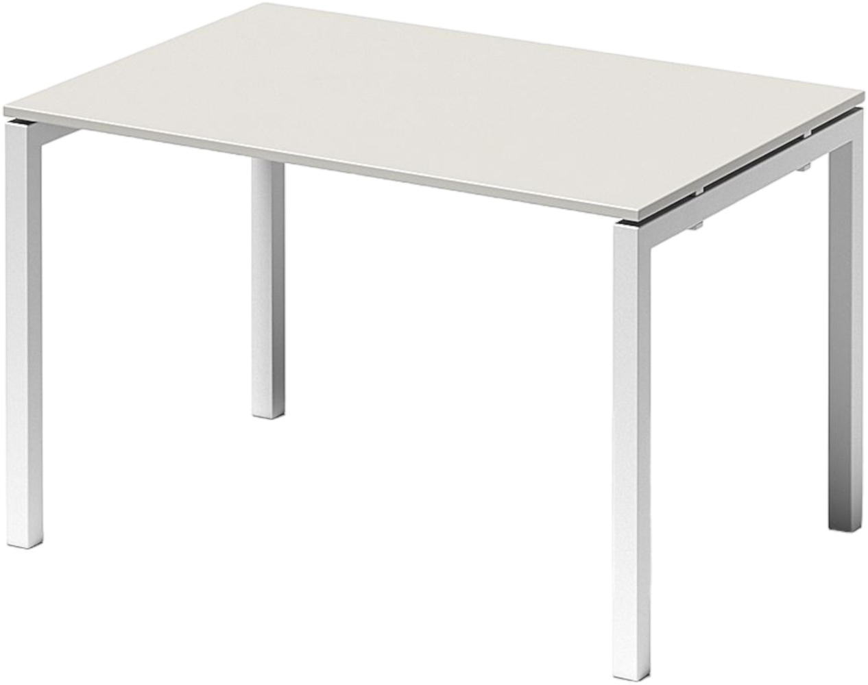 Bisley Cito Schreibtisch 120x80 cm, Tischplatte in grau, U-Gestell in Weiß - Bürotisch & Computertisch, PC Tisch für's Büro, Arbeitshöhe: 74 cm, DUF1208-GW-396 Bild 1