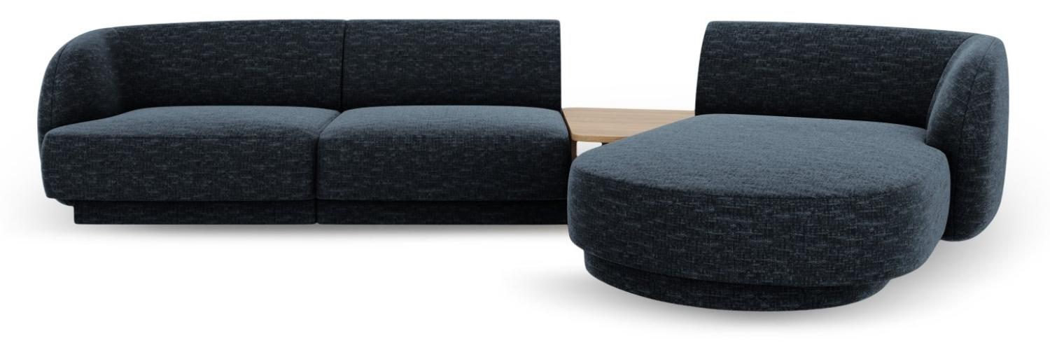 Micadoni Modulares Sofa Miley mit Recamiere 3-Sitzer Rechts Chenille Königsblau Bild 1