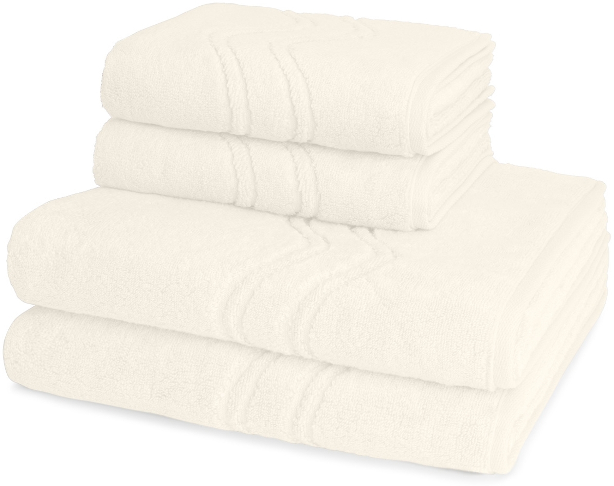 Ross Cashmere feeling 4 tlg. Frottier-Set - 2 X Handtuch (50 X 100cm), 2 X Duschtuch (75 X 140cm) - 520 g/m2 - Champagner Bild 1