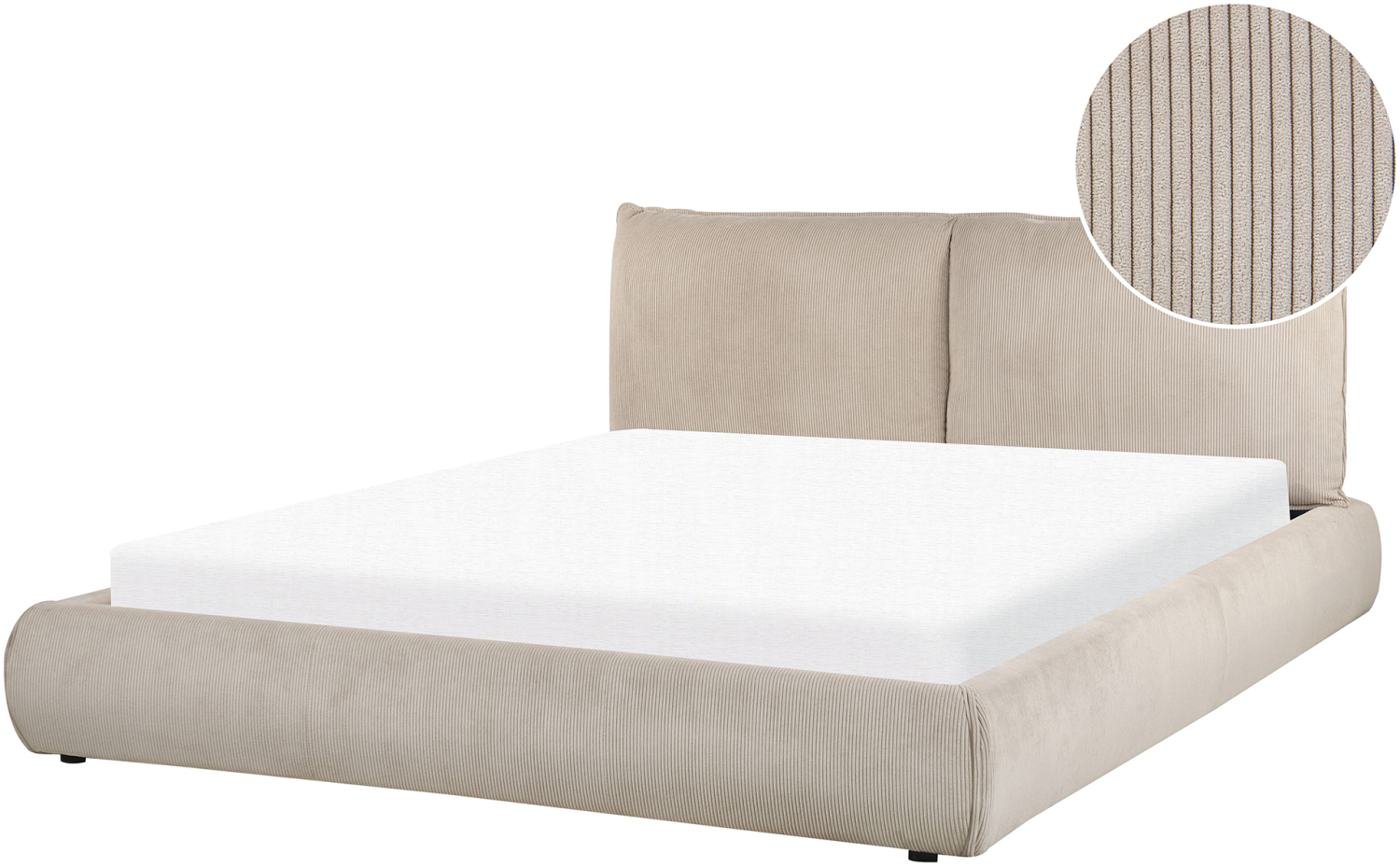 Wasserbett Cord taupe 160 x 200 cm VINAY Bild 1