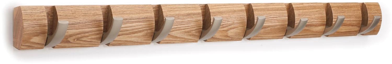 Umbra Hooks Flip Wandhaken, Aufhänger, Kleiderhaken, Kleideraufhänger, Garderobenhaken, 8 Haken, Holz, Natur, 318858390 Bild 1