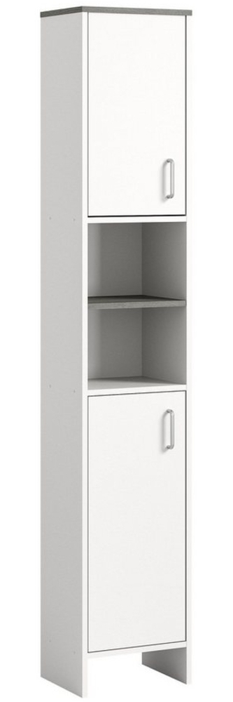 Hochschrank Los Angeles - Weiß / Rauchsilber Bild 1
