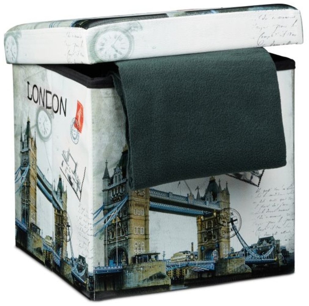 Sitzhocker mit Stauraum Trendmotiv Bild 1