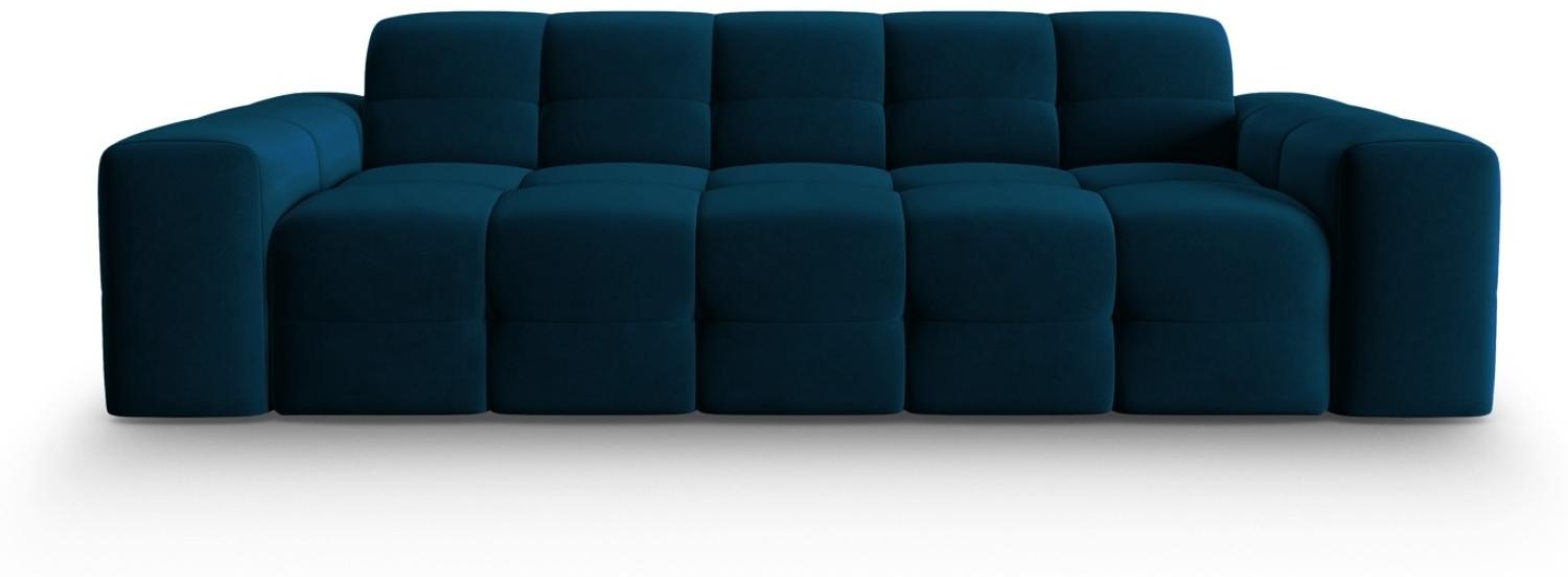 Micadoni 3-Sitzer Samtstoff Sofa Kendal | Bezug Navy Blue | Beinfarbe Black Beech Wood Bild 1